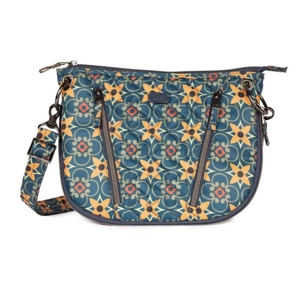 LUG SWIVEL CROSSBODY BAG NWOT TILES GREEN